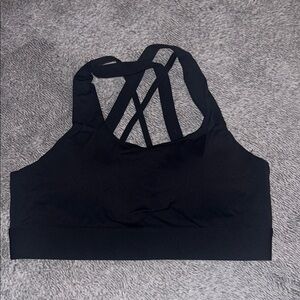 Black Strappy Sports Bra